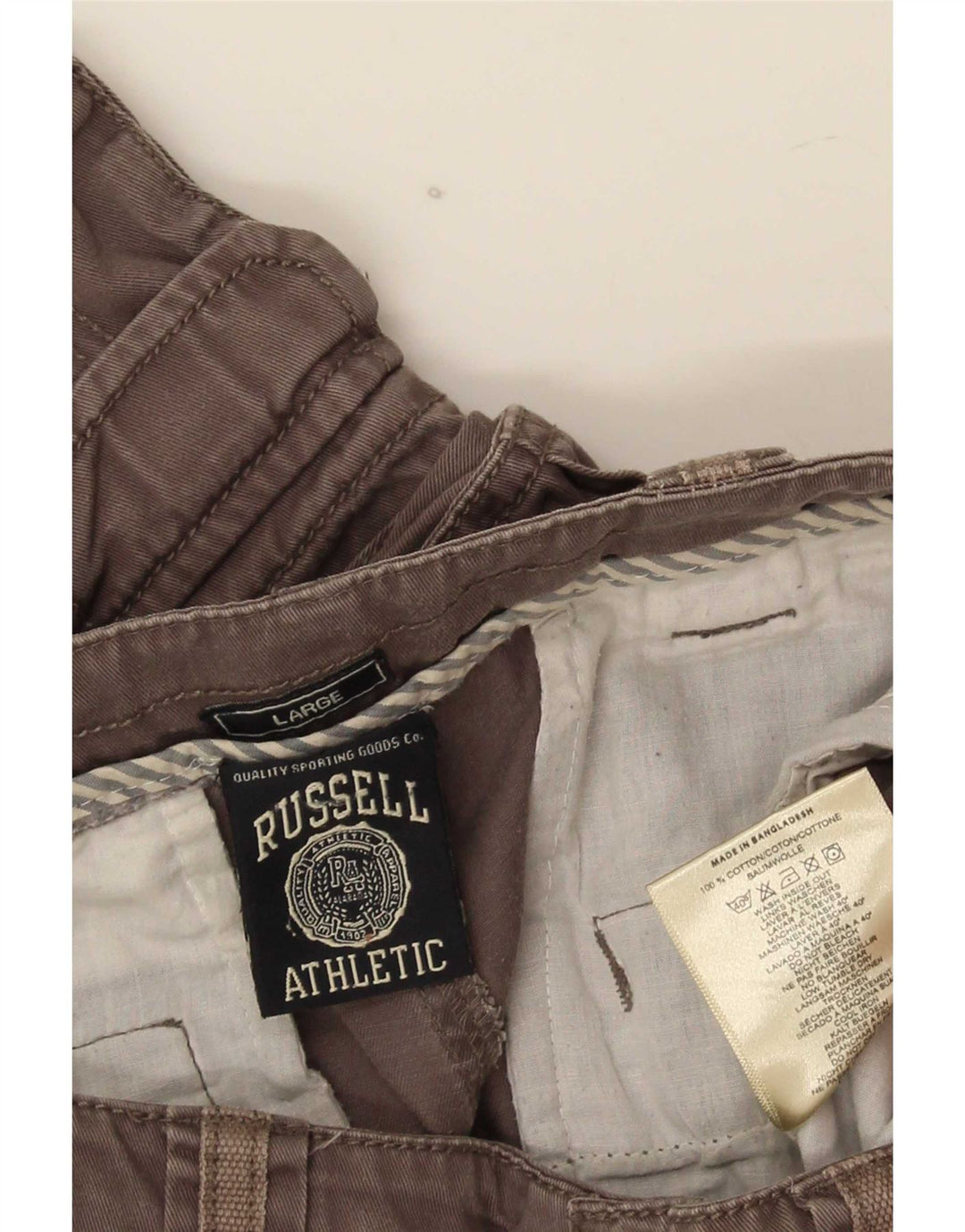 Pantaloncini cargo da uomo Russell Athletic grandi W34 in cotone grigio