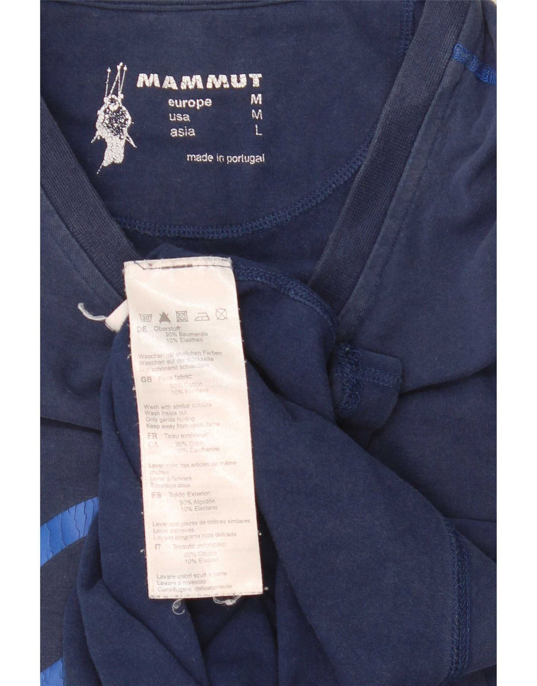 Mammut Maglietta grafica da uomo a maniche lunghe in cotone blu medio