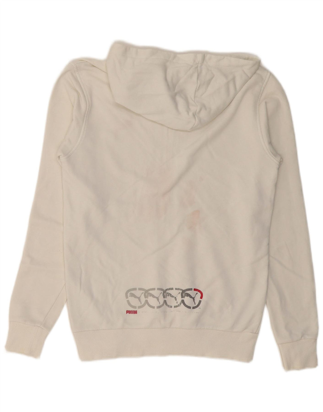 Felpa con cappuccio grafica da uomo Puma XS in cotone bianco