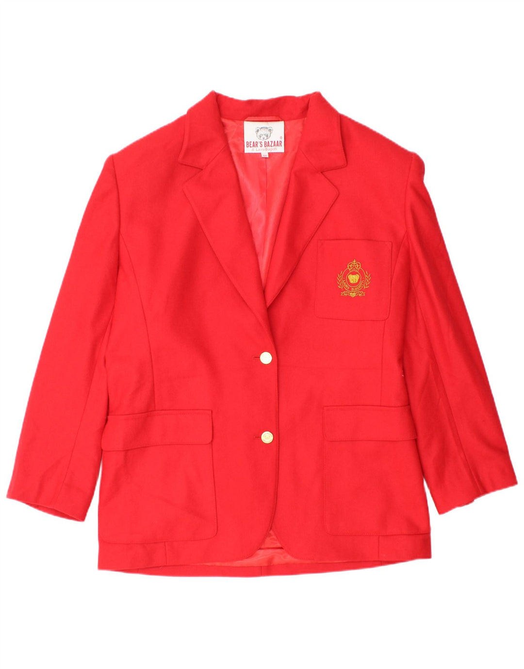 Giacca Blazer a 2 Bottoni da Donna Laura Biagiotti IT 48 XL Lana Rossa
