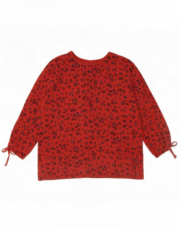 Camicetta da donna con maniche a 3/4 Fat Face Top UK 10 Piccola stampa animalier rossa