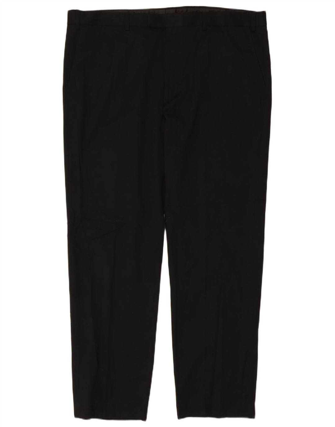 Pantaloni da abito regolari dritti da uomo Marks & Spencer W42 L33 poliestere nero
