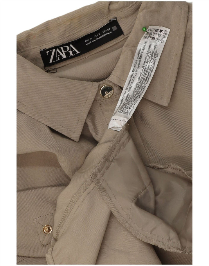 Abito chemisier oversize da donna Zara UK 14 Viscosa beige medio