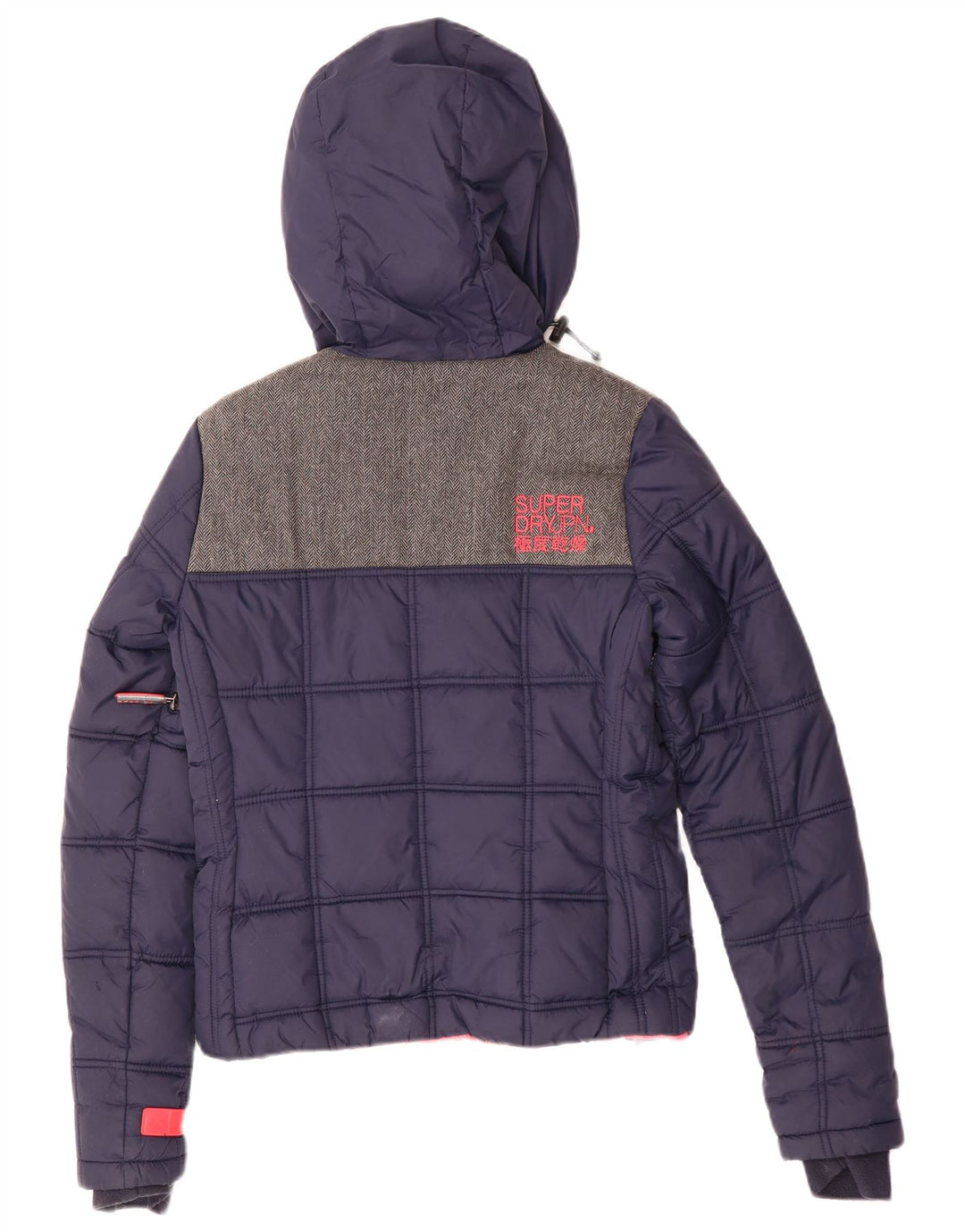 Giacca da sci oversize con cappuccio da donna Superdry UK 6 XS poliestere blu navy