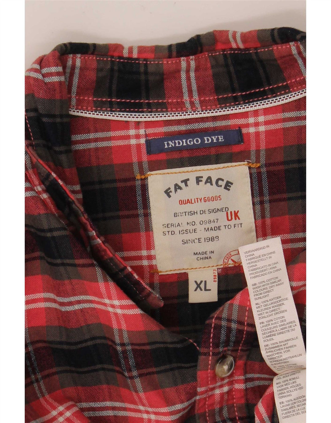 Camicia in flanella da uomo Fat Face XL in cotone a quadri rossi