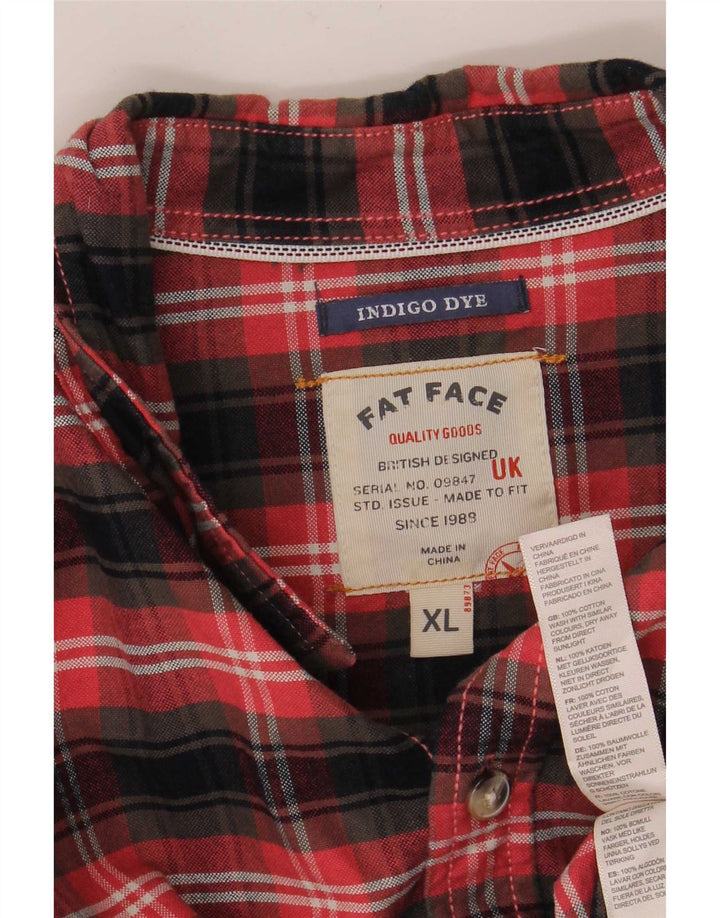 Camicia in flanella da uomo Fat Face XL in cotone a quadri rossi