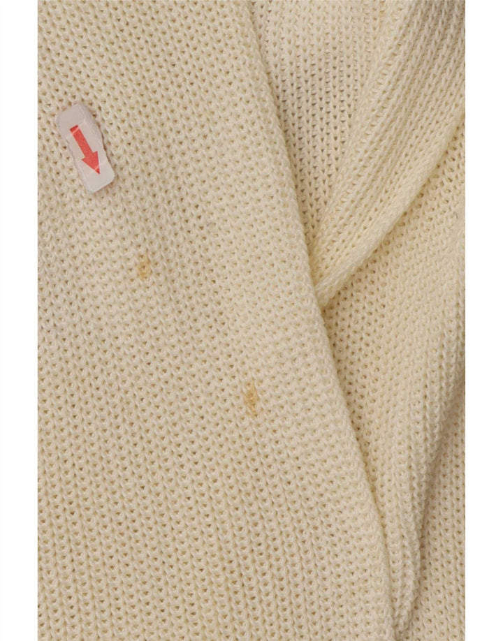 Massimo Dutti Maglione cardigan aperto lungo da donna UK 10 piccolo bianco sporco