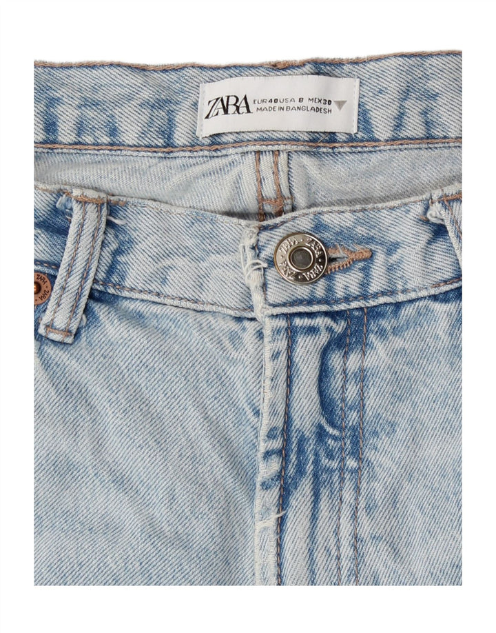 Jeans Zara da donna a vita alta effetto invecchiato EU 40 medio W30 L31 blu