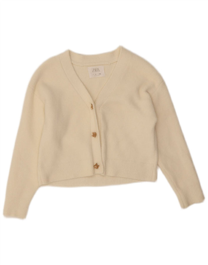 Maglione cardigan per ragazze Zara 7-8 anni bianco sporco