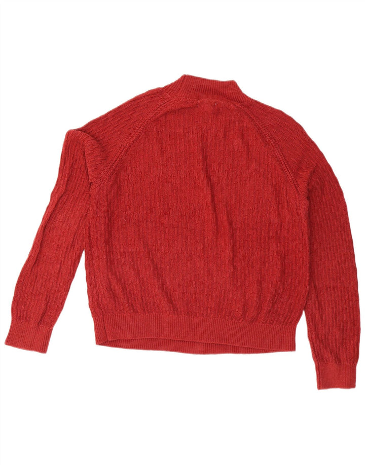 Maglione maglione collo alto da donna vestibilità ampia Fat Face UK 12 rosso medio