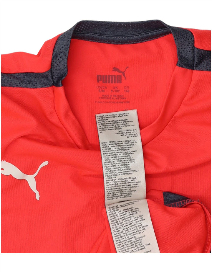 Maglietta Puma per ragazze, 9-10 anni, in poliestere color block arancione
