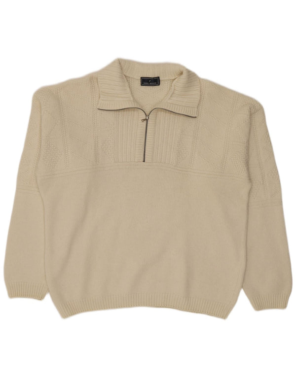 Maglione maglione con zip da uomo Daniel Hechter XL bianco sporco
