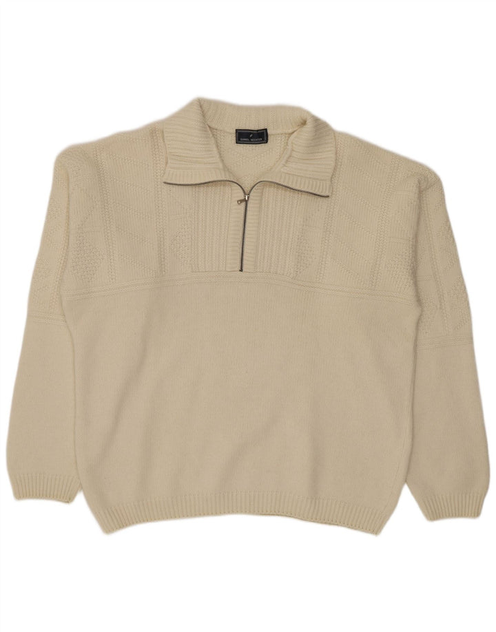 Maglione maglione con zip da uomo Daniel Hechter XL bianco sporco