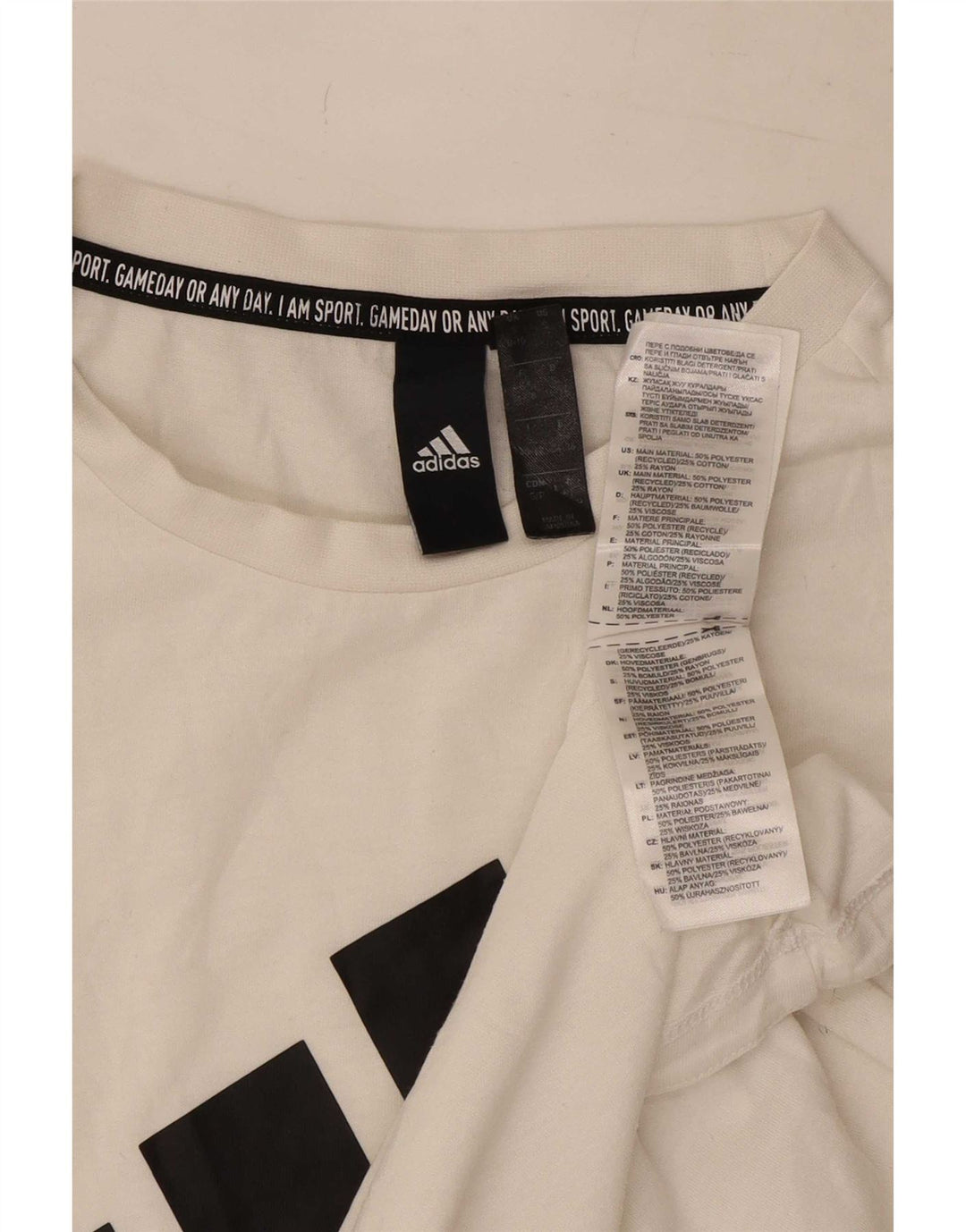 Canotta grafica da donna Adidas UK 8/10 piccola poliestere bianco