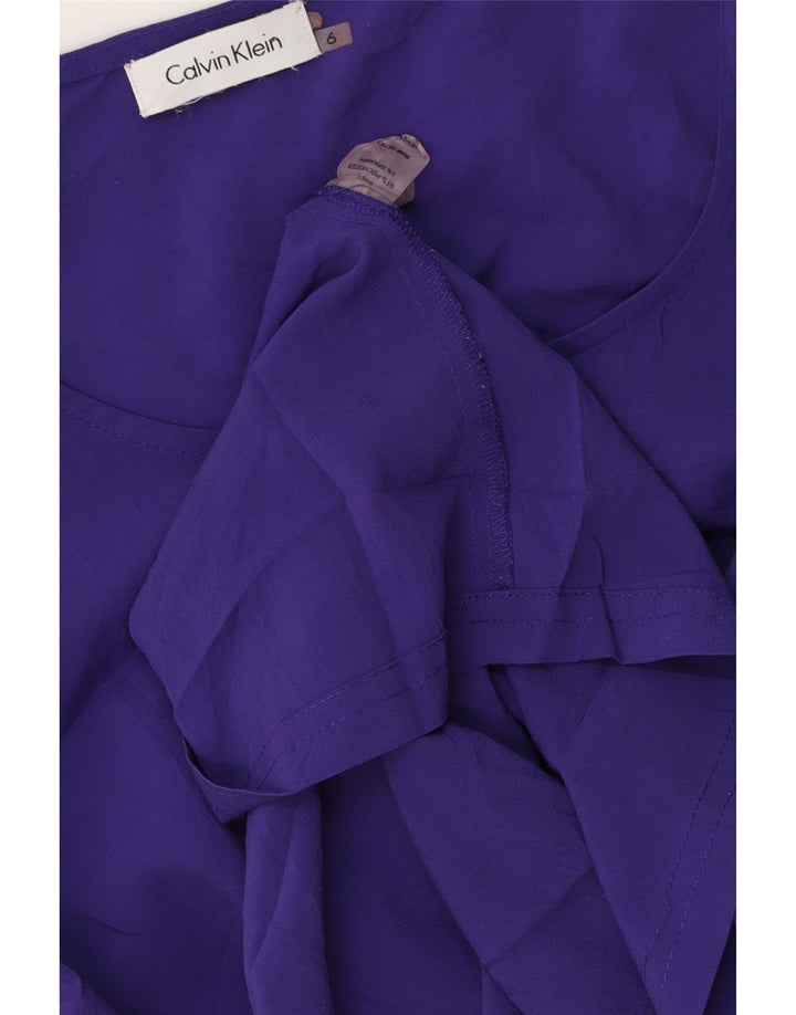 Abito tubino senza maniche da donna Calvin Klein US 6 poliestere viola medio