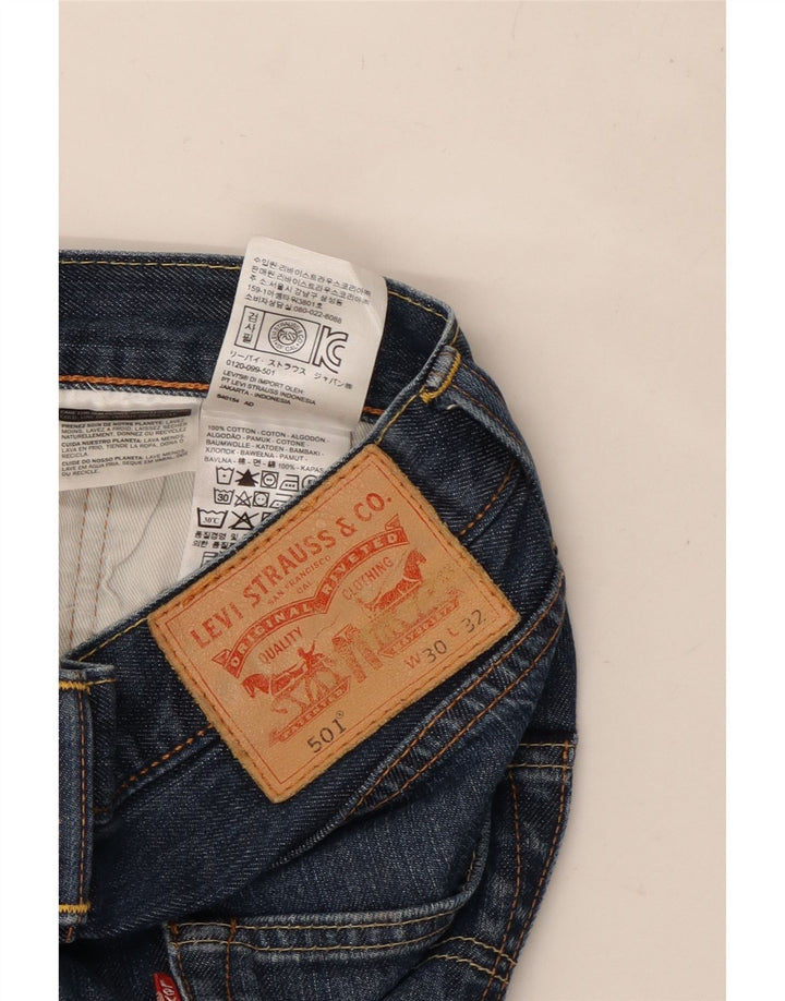 LEVI'S Jeans dritti da uomo 501 W30 L32 cotone blu navy