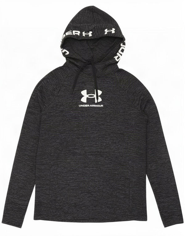 Maglietta grafica da uomo Under Armour a maniche lunghe grigio medio screziato