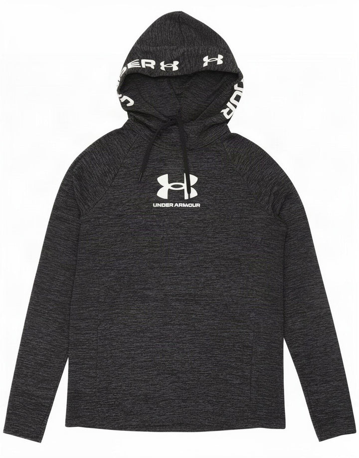 Maglietta grafica da uomo Under Armour a maniche lunghe grigio medio screziato