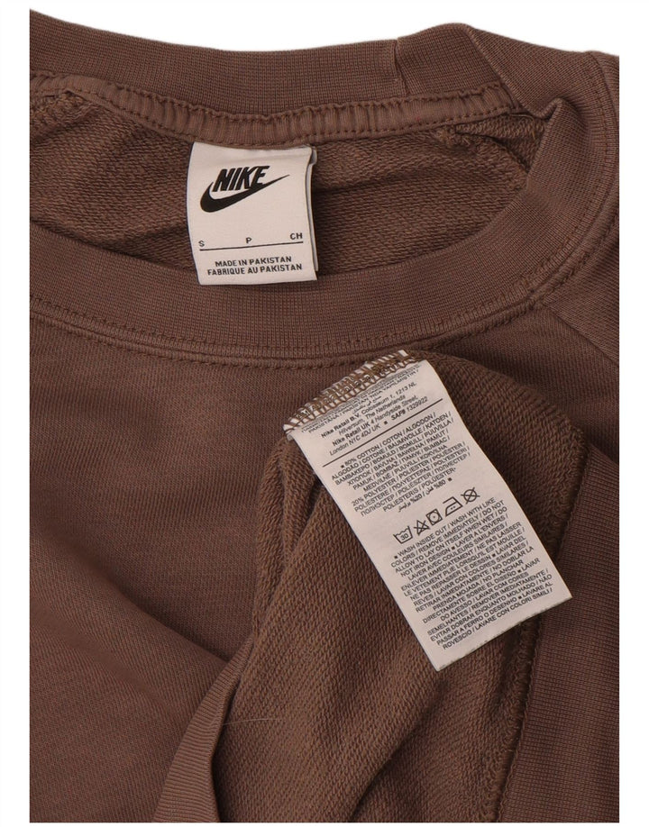 Felpa oversize da donna Nike UK 10 piccola in cotone marrone
