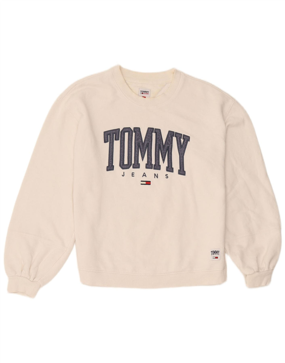 Felpa grafica da uomo Tommy Hilfiger Maglione cotone bianco medio