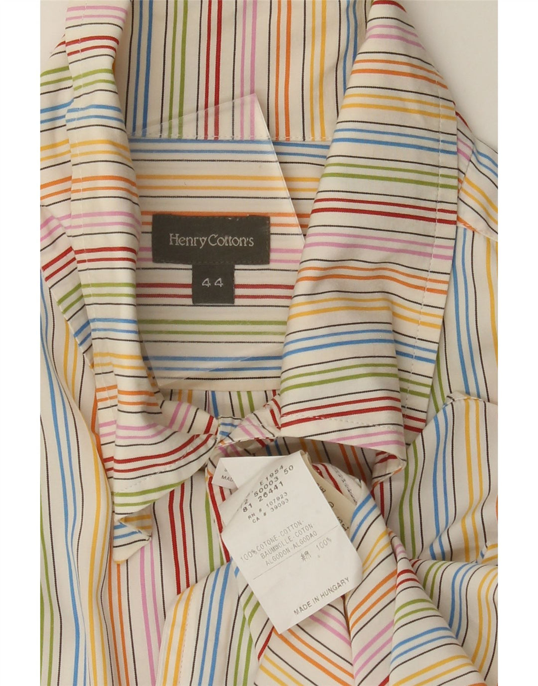 HENRY COTTONS Camicia da uomo taglia 44 XL Cotone gessato multicolore