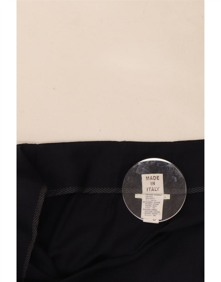 Brunello Cucinelli Pantaloni da Abito Donna IT 44 Medio W30 L27 Blu Navy Clas
