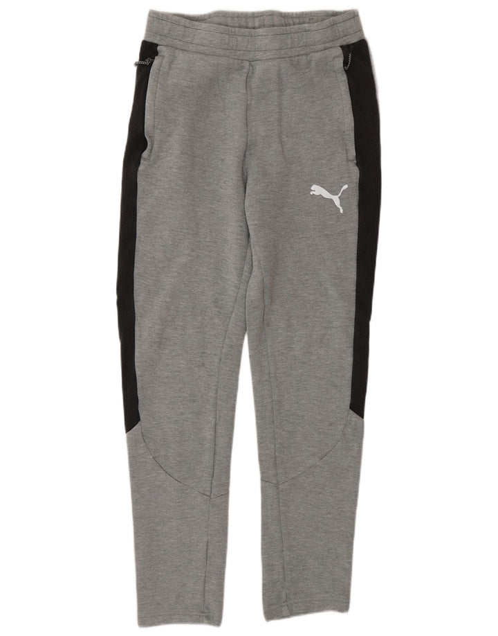 PUMA Mens Tracksuit Trousers Small  Grey Colourblock Cotton