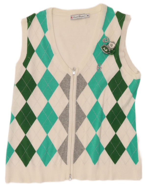 CONTE OF FLORENCE Womens Cardigan Sweater UK 12 Medium White