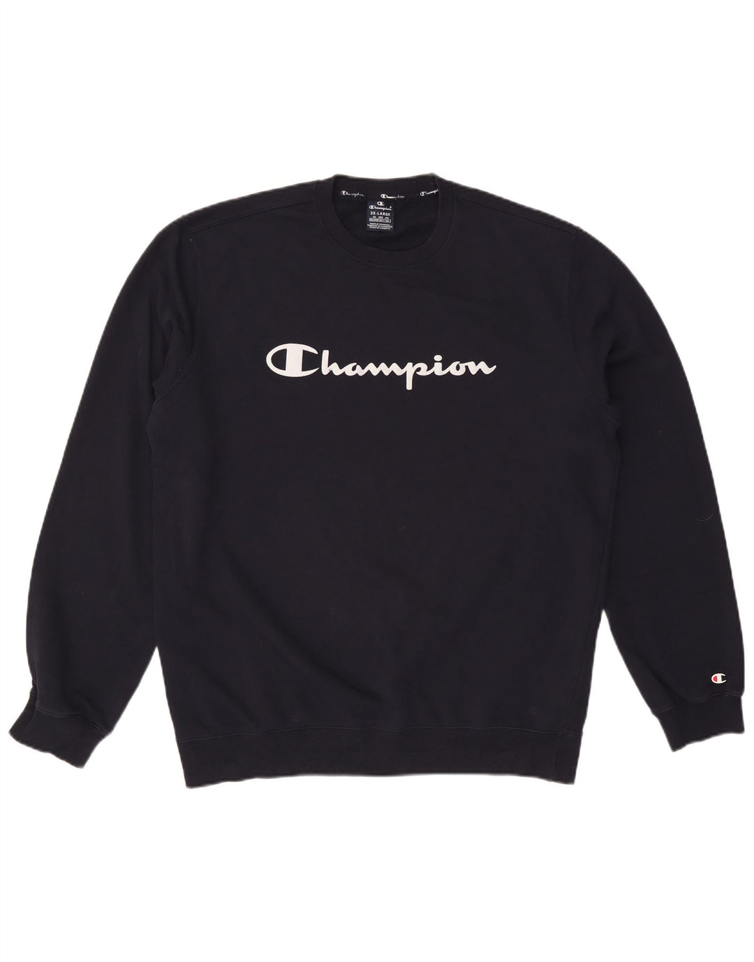 CHAMPION Felpa con grafica da uomo Maglione 2XL Cotone blu navy
