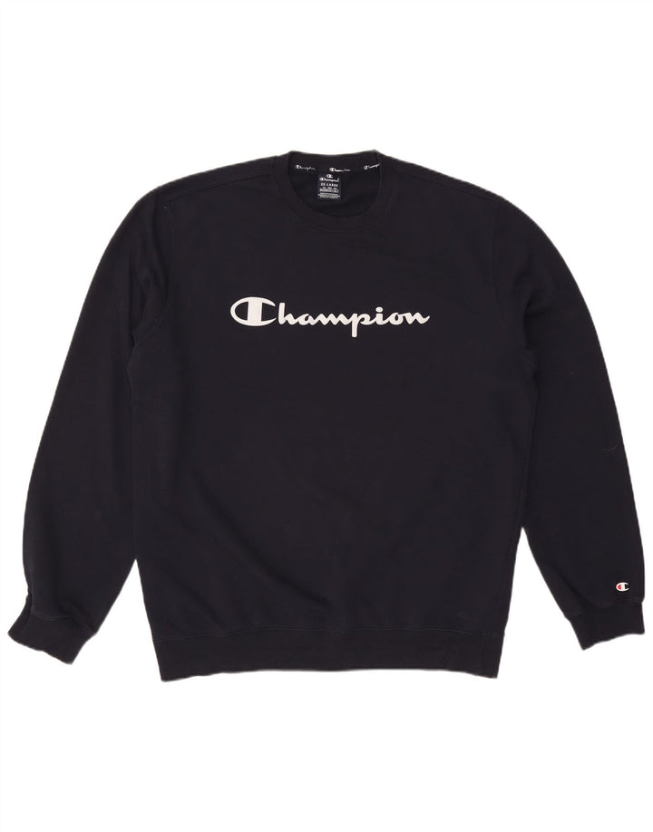 CHAMPION Felpa con grafica da uomo Maglione 2XL Cotone blu navy
