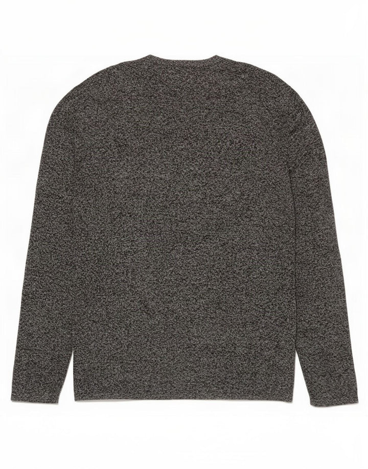 Maglione girocollo da uomo Zara, maglione grande in cotone chiazzato grigio