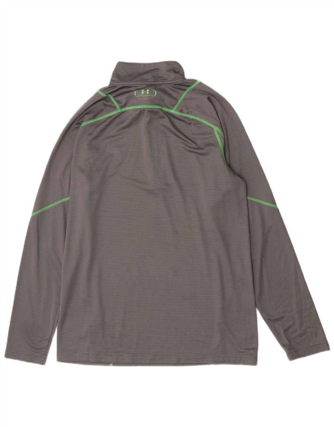 Under Armour Top da uomo con zip e collo a maniche lunghe, grande, in poliestere grigio, sportivo