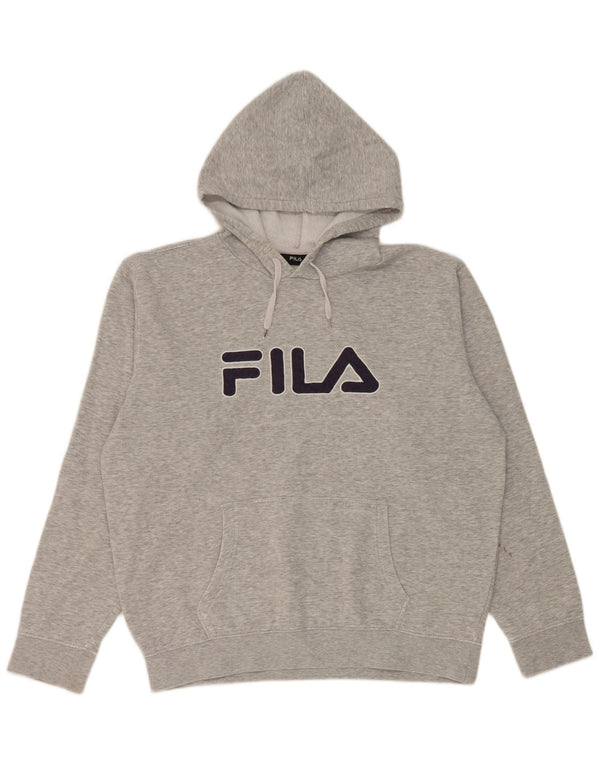 Felpa con cappuccio grafica da uomo Fila grande grigia screziata