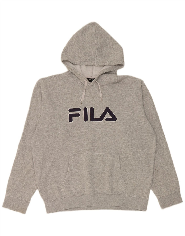 Felpa con cappuccio grafica da uomo Fila grande grigia screziata