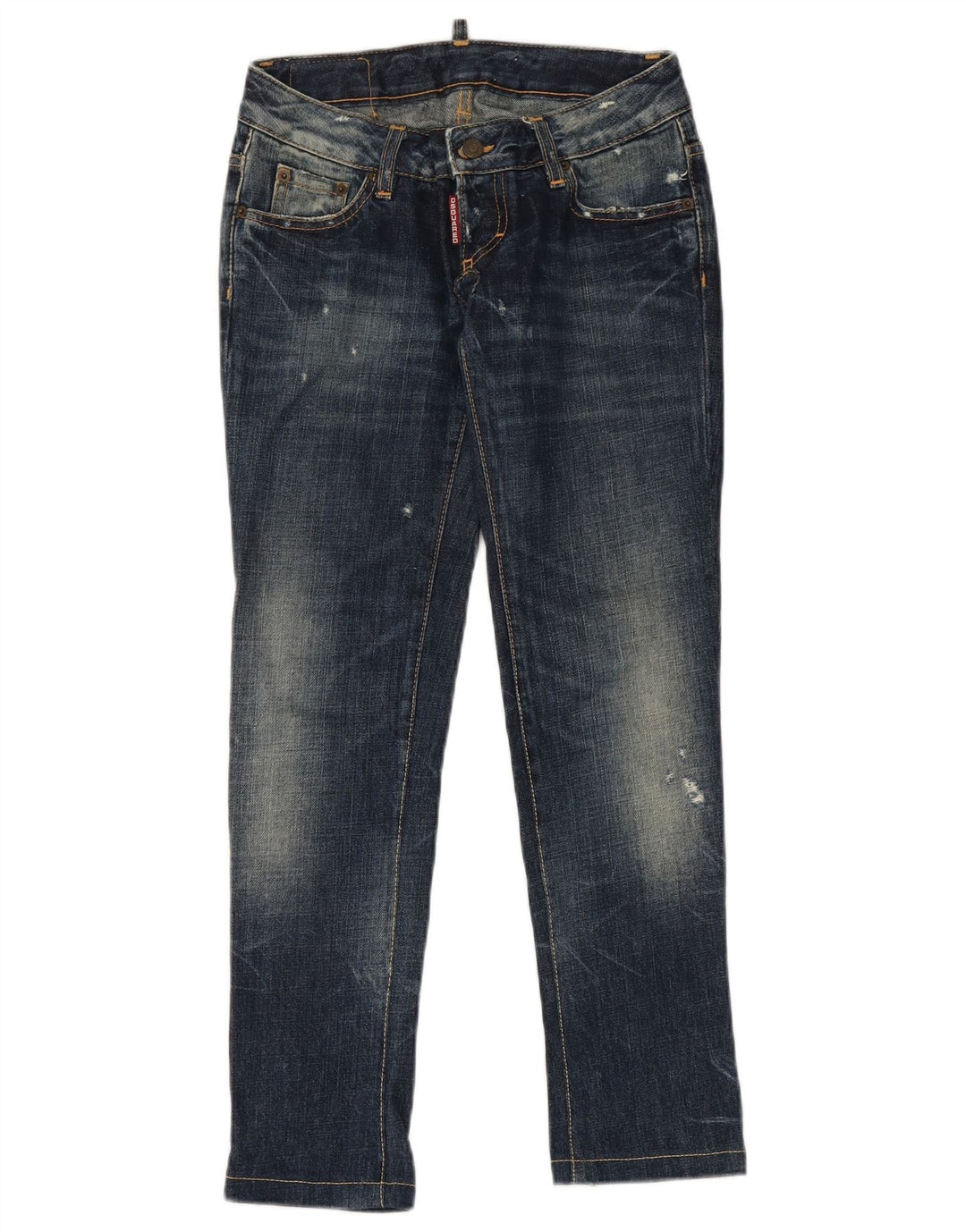 Jeans slim effetto consumato da donna Dsquared2 IT 38 XS W28 L29 cotone blu