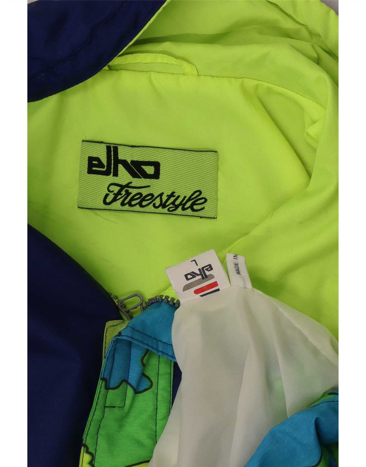 Elho Giacca antipioggia grafica da uomo anorak UK 40 Large Green Colourblock
