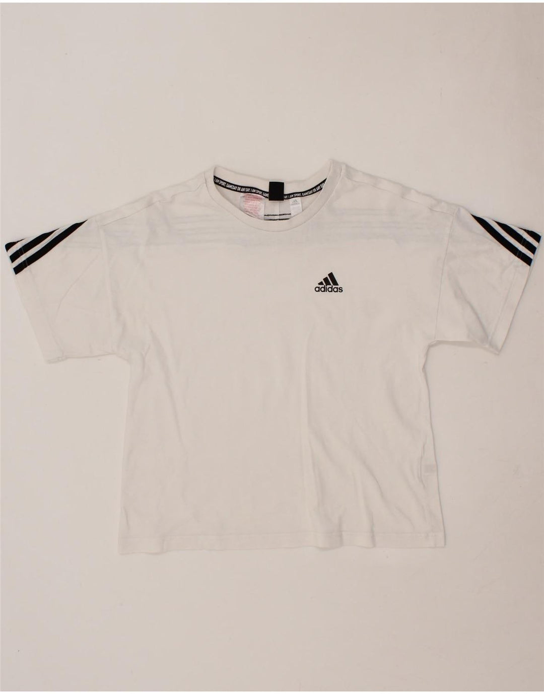 ADIDAS Girls T-Shirt Top 13-14 Years White Vintage Adidas and Second-Hand Adidas from Messina Hembry 