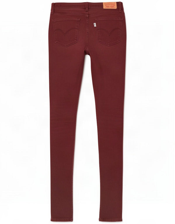 Jeans Levi's 710 Super Skinny da donna W25 L30 in cotone bordeaux