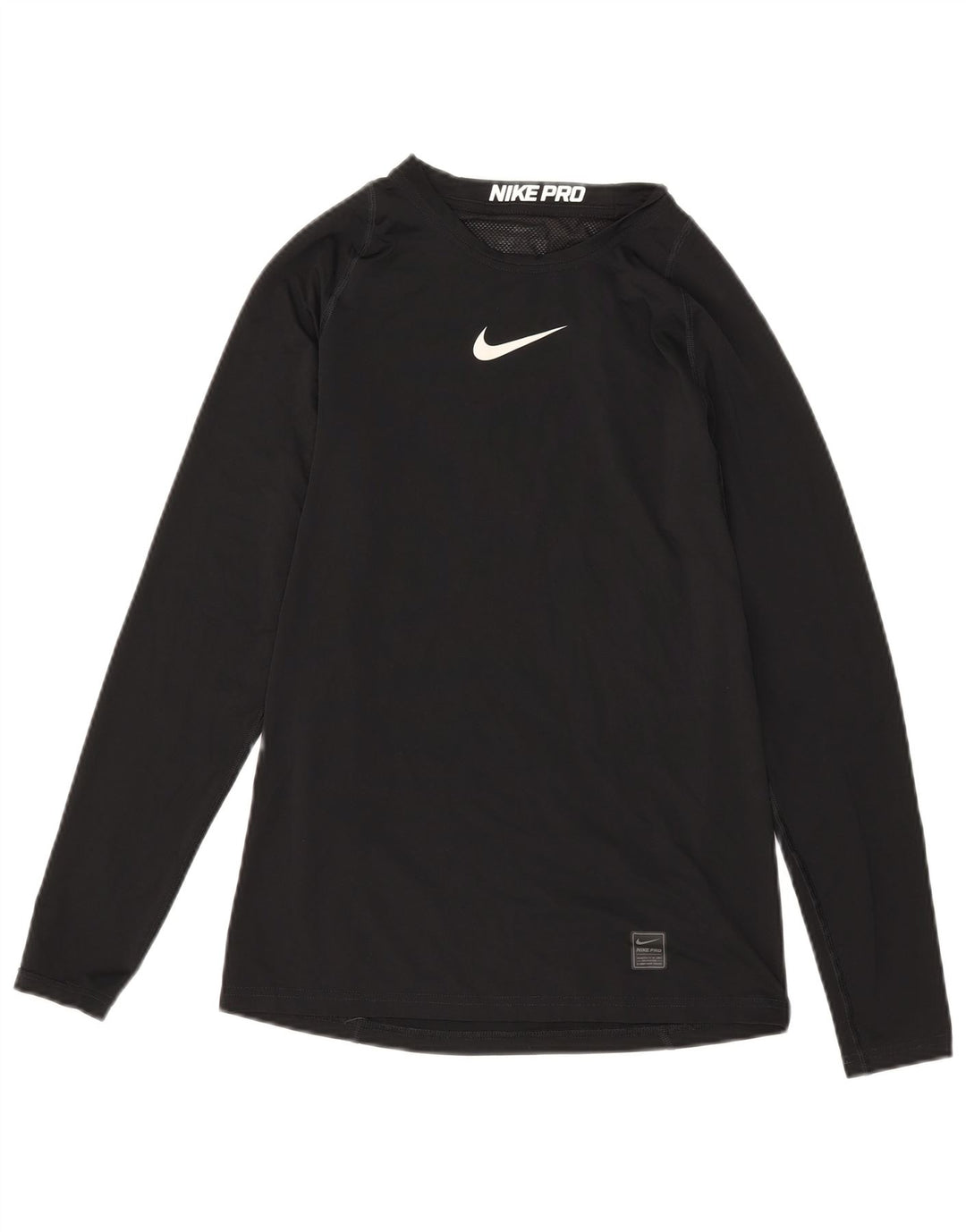 Top Nike Dri Fit Graphic da uomo a maniche lunghe, piccolo, in poliestere nero