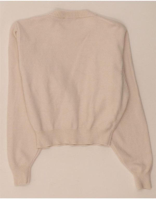 Maglione corto girocollo da donna Zara UK 14 Viscosa beige medio