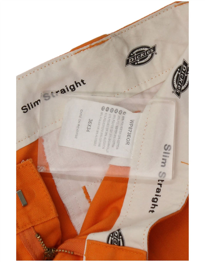 Pantaloni chino dritti slim da uomo Dickies W36 L34 poliestere arancione