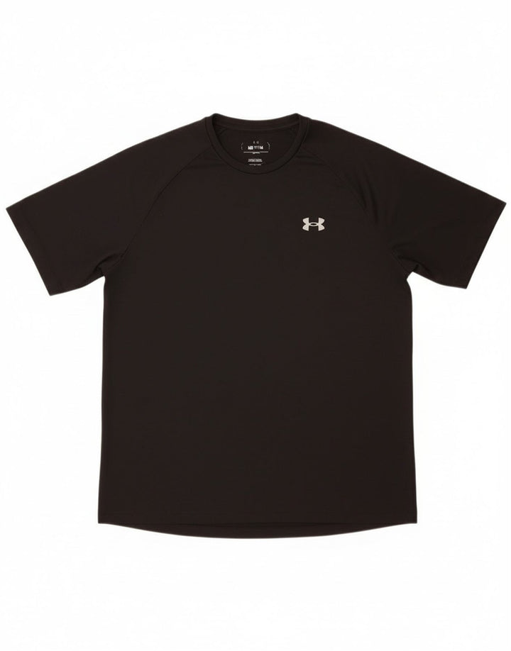 T-shirt grafica da uomo Under Armour Top in poliestere nero medio