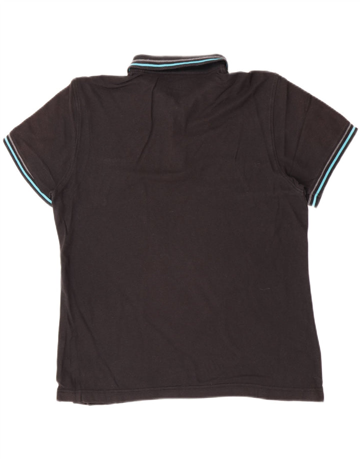 Polo da uomo Lotto in cotone nero medio