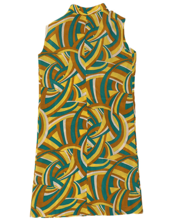 Abito a trapezio senza maniche vintage da donna IT 48 XL multicolore geometrico