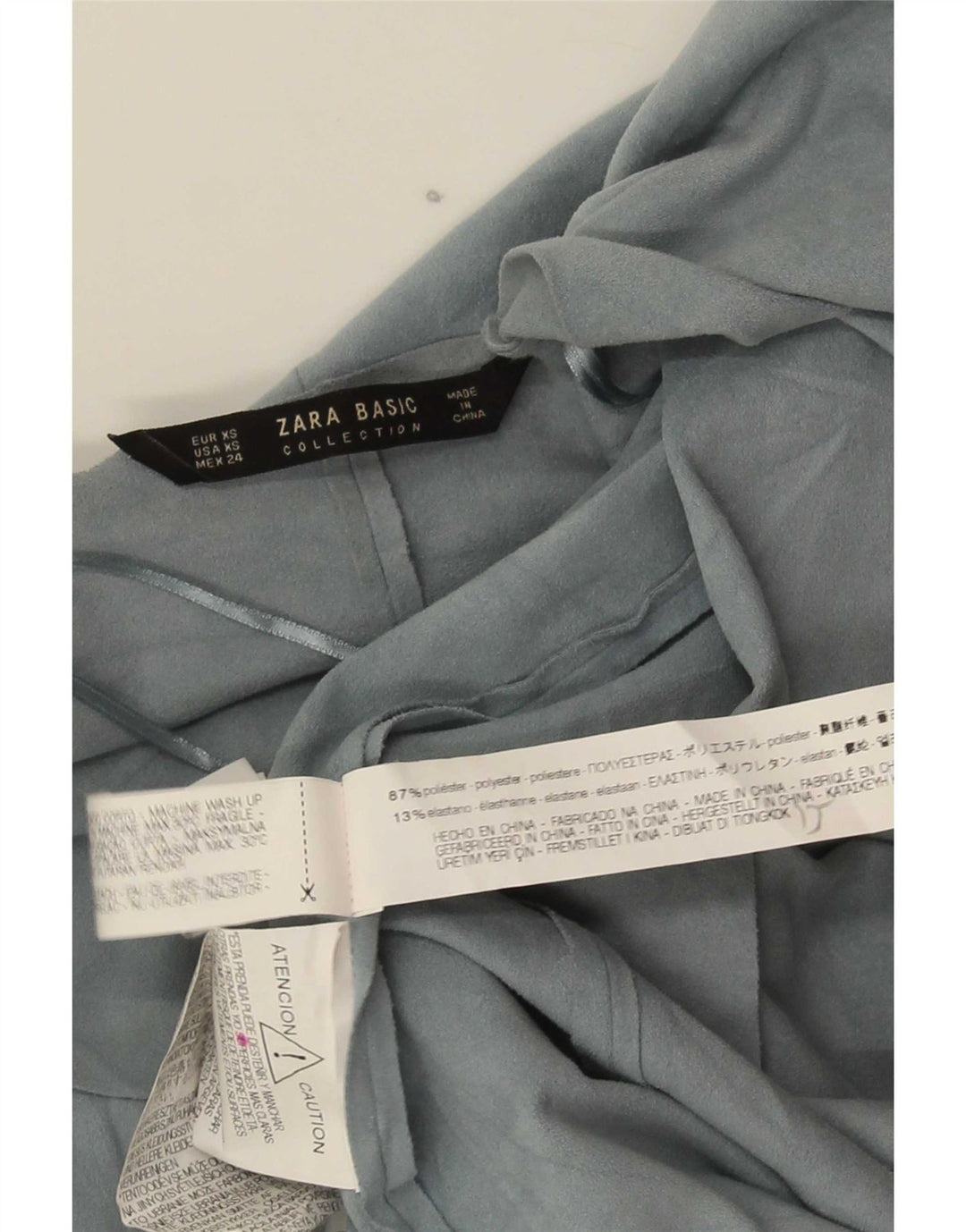 Top cardigan asimmetrico da donna Zara UK 6 XS poliestere blu