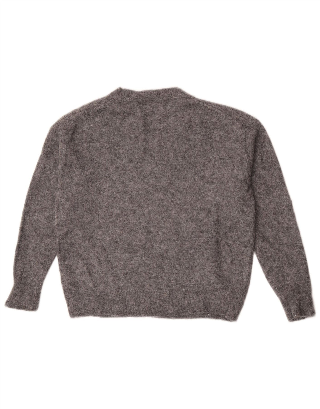 Maglione oversize con scollo a V da donna Zara UK 10 piccolo grigio screziato