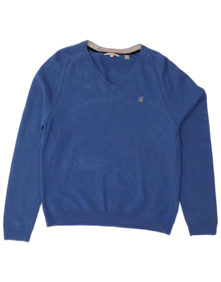 Maglione maglione da donna con scollo a V Ted Baker taglia 5 XL lana blu