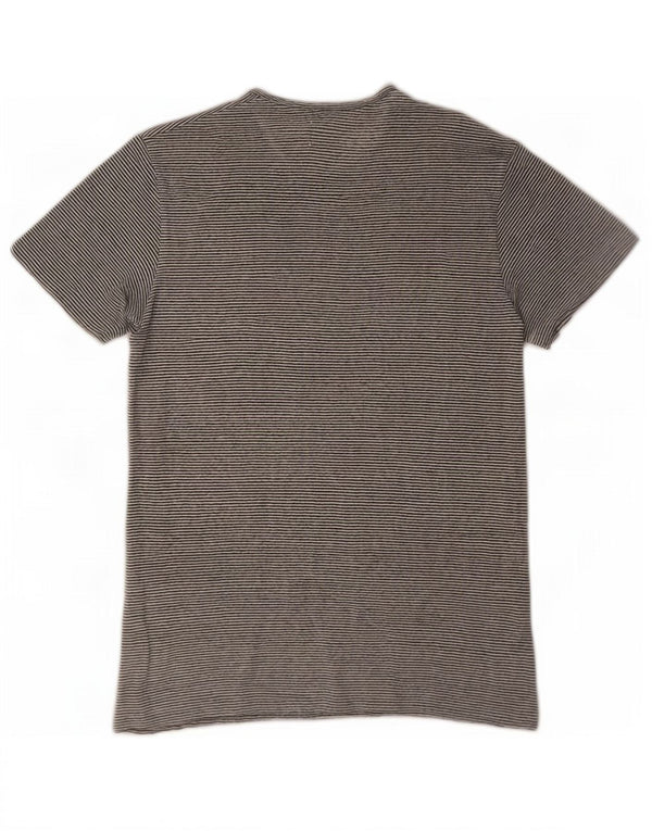 T-shirt Zara da uomo Top piccola in lino a righe bianche