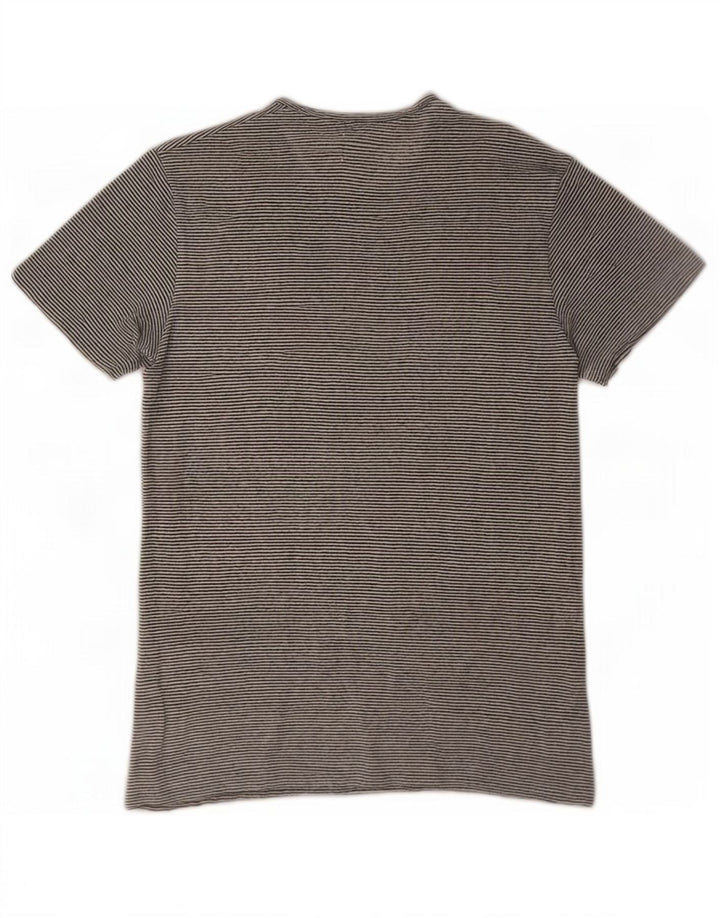 T-shirt Zara da uomo Top piccola in lino a righe bianche