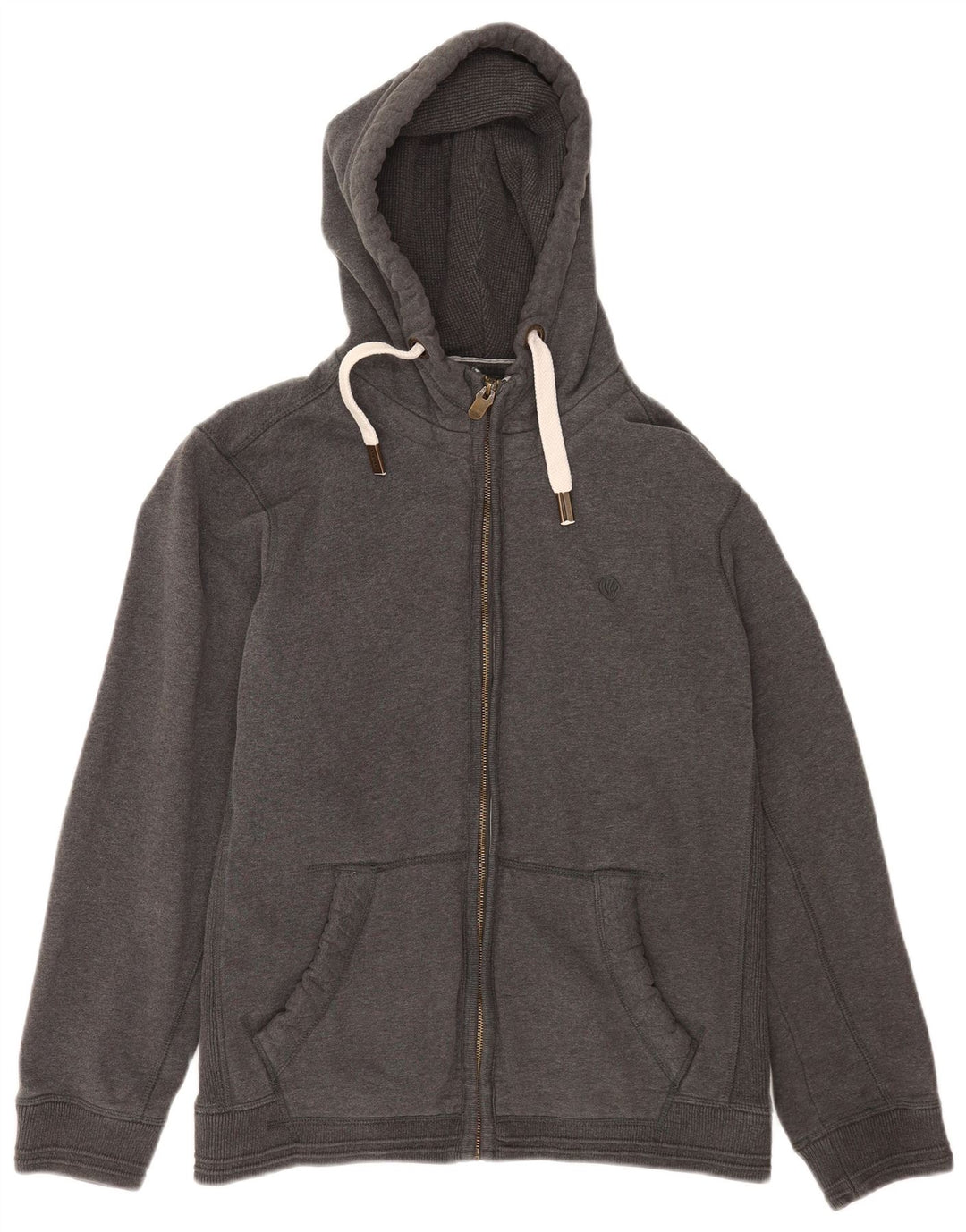 Maglione con cappuccio e zip da uomo Fat Face grande in cotone grigio